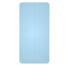 加厚6MM摺疊瑜珈墊附收納袋，TPE材質加大瑜珈墊，適用於瑜珈、野餐、跳繩、健身, 藍色【贈收納袋】, 1個