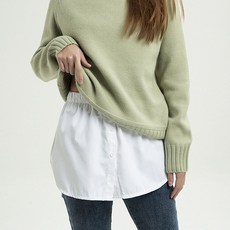 레이어드 페이크 밑단 셔츠 페이크스커트 밑단만 q_d37zZk