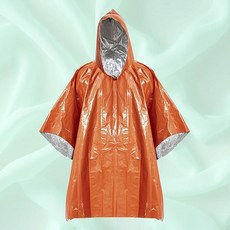 야외 은박 우비 성인 예비용 방한 양면 판초 우비, 단품