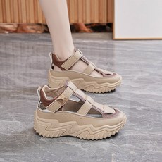 BROWMODA 여성 키높이 펀칭 캐주얼 운동화 샌들