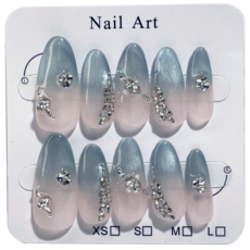 넥소라 겨울네일팁 눈꽃네일 프레스온 젤 네일팁 단품, 1세트, S