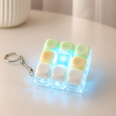 차르미콜 LED 키캡 키링 9구 마카롱 클릭커 피젯토이 스트레스 해소 장난감, LED 9구 마카롱 믹스, 1개