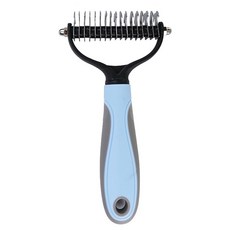 Tbelix 애완 동물 모피 매듭 커터 개 손질 흘리기 도구 애완 동물 고양이 머리 제거 빗 브러시 고양이를위한 양면 애완 동물 제품 빗, 17x9cm, 블루에이, 1개