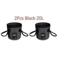 12L 20L 그릇 싱크 세탁 가방 접이식 야외 휴대용 다기능 세차 여행 양동이, 20L BLA 2PCS