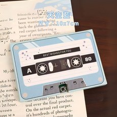 錄音帶造型可錄音卡片 告白聲音留聲卡片 天空藍款 可錄製60秒 尺寸10x7公分, 1個, 天空藍 (可錄製60s)