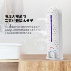 迷你循環除濕棒 免插電吸濕 二氧化矽顆粒 可視化乾濕變色 衣櫃/鞋櫃防潮除濕盒, 小型