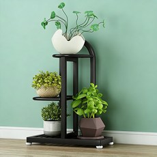 Tiger Pavilion 북유럽 스타일 철제 화분 스탠드, 3단, 블랙