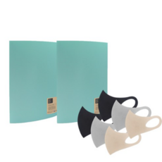 희망사무포인트 PP 4단 가림판 블라인드 화일 민트 EC0192 2p + 인디 케어 마스크 ID21A0 3종 x 2세트, 13세트