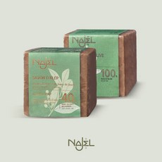 나젤 알레포비누 - 월계수오일 40% 올리브오일 100% 클렌징 천연비누 세안비누 올리브비누 트러블케어, 2개입, 192.5g