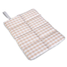 QIDINA 隨身摺疊野餐露營隔髒, 坐墊B-橘色方格