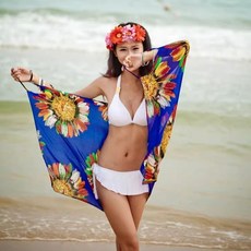 海邊渡假風開衫裹裙：沙灘比基尼外罩、防曬披肩兩用