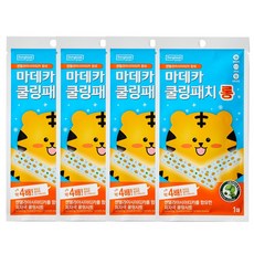 동국제약 마데카 쿨링패치 롱 1매 해열패치 열패치 쿨링패치 열냉각시트 아이스패치 쿨링효과 하이드로겔시트, 4개