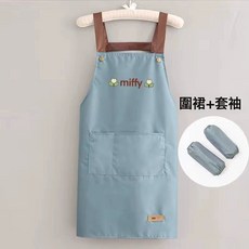 新款防水圍裙女防油污廚房家用清潔工作服男士餐飲上班工作服