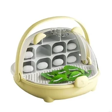 누에 관찰 서식지 케이스 이동식 트레이와 통기성 뚜껑 디자인이 있는 투명한 사육 용기 상자, 01 빠른, 01 yellow