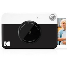 코닥 프린토매틱 풀컬러 즉석 인쇄 디지털 카메라 징크 2x3인치 5.1x7.5cm 스티키백 사진 용지 5메가픽셀 휴대용 창의적 재미 선물 생일 크리스마스 휴일 검정, Black, Camera