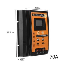 태양광 컨트롤러 mppt 모듈 태양열 디스플레이 충전 솔라 레귤 발전 인산철 광전지 납산, 12V24V70A, 1개