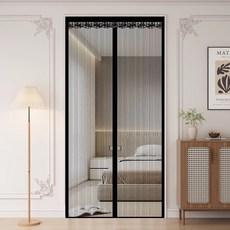 폴라도레 현관 방충망 찢어지지 않는 찍찍이 자석 모기장, 1번 - 블랙(일반망)