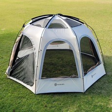 나스카피 라피네 돔텐트 8각 대형 감성 쉘터 + 그라운드 시트 세트, 라피네 버터크림, 6인