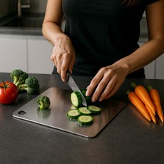 테르헨 316 스텐 도마 무연마제 국산도마, 1개, 눈금형