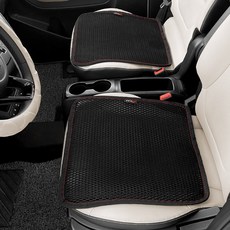 엑스핏 1+1 블랙에디션 차량용 통풍방석 자동차 여름방석 쿨방석, 검정, 1세트
