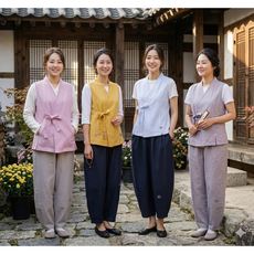 대신승복 여자절복 고름조끼바지 우드 조끼바지 절복조끼바지 법복 조끼바지 여름옷 승복 법복 개량한복
