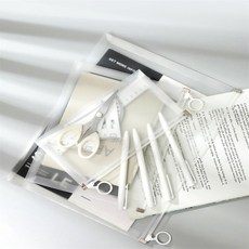 지퍼백타입 투명서류홀더 1p 여행용지퍼백, 1개, 1개입, 화이트
