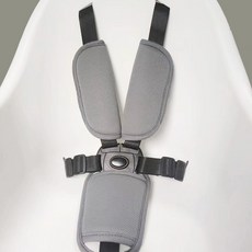 五點式 餐椅 寶寶安全帶 嬰兒推車 安全防護帶 五點式安全帶寶寶藤椅車餐桌椅嬰兒童推車三點式安全帶通用固定扣, 加厚方黑5點式+護肩灰+護跨灰, 1個
