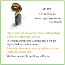CB303 카본 브러시 교체용 Makita 호환 5x11x15mm 전기 모터 드릴 9227 HM1100 개, 01 빠른  Mainland, 1개