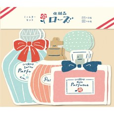 莫莫日貨 日本製 古川紙工 復古百貨公司系列 美濃和紙 造型 信封 信紙組 (共3款), 1個, 03.化妝品玫瑰