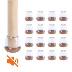 레디보드 층간 소음 미끄럼 방지 의자 발커버, 16개, 브라운