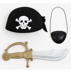 피플스파티 할로윈 해적모자 안대 칼 3종세트, 1개
