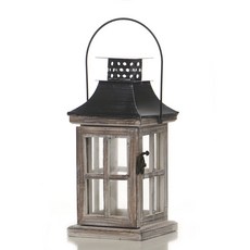復古木頭燭臺擺件 燭光晚餐佈置 餐桌裝飾品 (單個含蠟燭), 8039