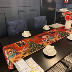 크리스마스 테이블 러너 감성 테이블보 홈파티 식탁 미국 연말 데코 포인트, C. 사양 2