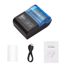 비소 휴대용 2인치 무선 미니 열전사 프린터 USB 영수증 청구서 티켓 58mm 용지 레스, 파란, 파란색