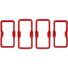 4개 세트 센터 콘솔 대시 에어컨 통풍구 링 커버 포드 브롱코 내부 액세서리 2021-2025 배기구 트림 빨강