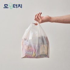 국산 튼튼한 손잡이 비닐봉지 반투명, 200개, 8L
