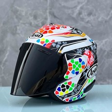 오토바이 헬멧 바이크 오픈페이스 가벼운 한미 최적화 하프페이스 무광블랙 초경량 버블쉴드 소두핏 반모, 프리미엄 크리스탈 블랙 렌즈