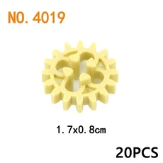 기술 장비 차축 벽돌 부품 웜 랙 Conector MOC 기차 자동차 크레인 모델 18942 18940 62821 호환 조립 입자, 4019-Beige20pcs