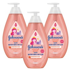 존슨즈베이비 액티브 키즈 피치 바스 바디 클렌저, 3개, 750ml