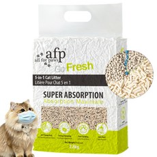 All For Paws 고양이 6in1 혼합 두부모래 2.8kg 1.5mm 가는입자 변기에 버리는 탈취 냄새 먼지없는 모래, 1개, 6L, 오리지널향