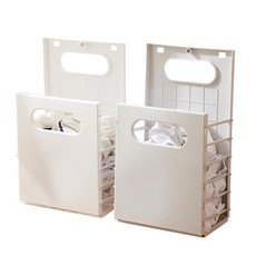 접이식 핸디형 벽걸이형 빨래바구니, 그레이 1개입