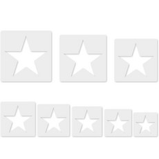 JooBsoso 별 모양 템플릿(8조각) 오각형 템플릿 DIY 벽 창문 공예에 페인팅 그림 장식 스텐실 페인트 스텐실 재사용 가능 5개의 별 모양