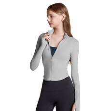 테슬라 요가상의 필라테스 긴팔 집업자켓 티셔츠