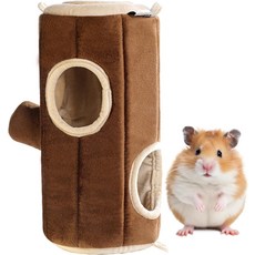 햄스터 은신처 - 따뜻한 침대 아늑한 수면 씹기 방지 소형 동물 플리스 둥지 케이지 액세서리 드워프 저빌 쥐 고슴도치 슈가 글라이더용, Tree Stump