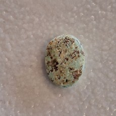 原礦綠松石綠松橢圓形有孔小豆子貝雲 (一圖一物售) - 聖誕節慶裝飾, 1個, 4-1/12.5*9.3*4/0.7g