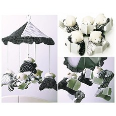 오르골 흑백모빌 책읽는 곰돌이 신생아모빌, 본상품