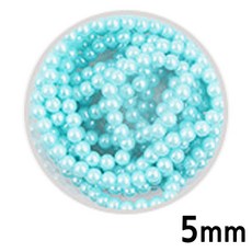 유니아트 (진주) 5000 칼라 구슬 단색 진주 (하늘) (5mm), 1개, 상세페이지 참조