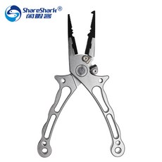 ShareShark 鋁合金路亞鉗 多功能取鉤剪線綁鉤鉗 釣魚工具, 槍色, 1個