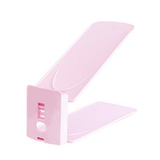 收納鞋架雙層鞋託三檔可調節家用宿舍整理神器拖鞋鞋櫃鞋子收納架, 1個, 摺疊鞋架【粉色】高品質(非)走量款:如圖