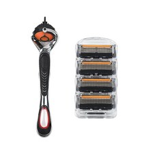 4개의 교체 가능한 헤드 블레이드 브랜드 범 핸들 및 있는 5 수동 면도기, 07 1 handle  4 blades
